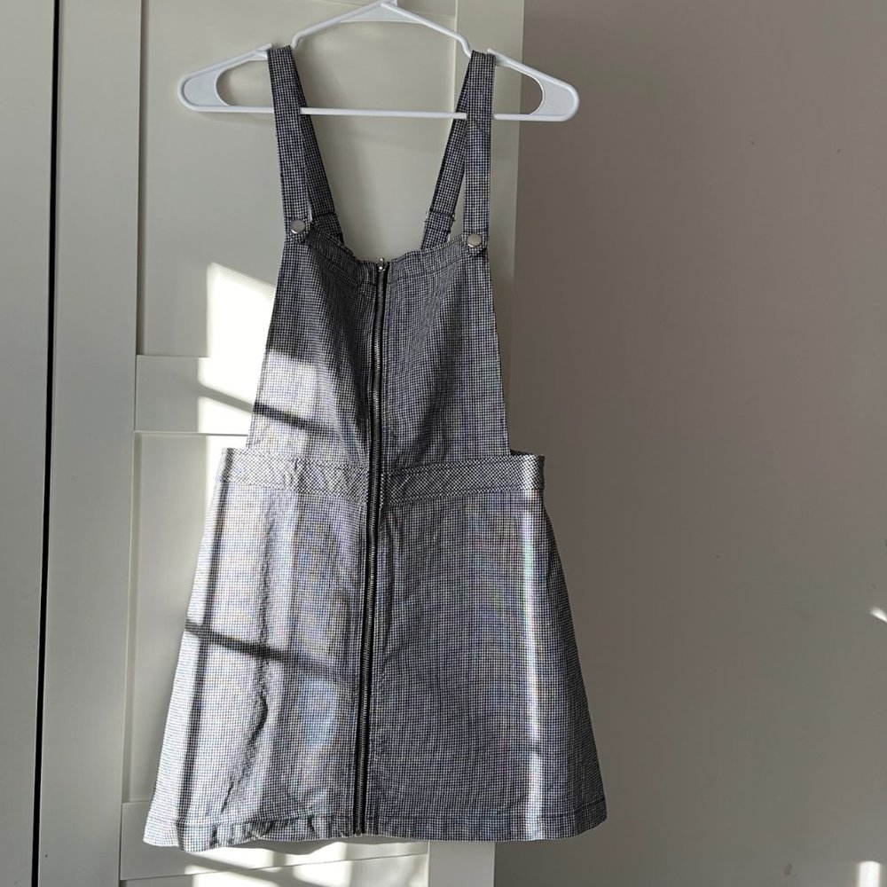 H&M Black and White Patterned Overall Dress (Size 8)